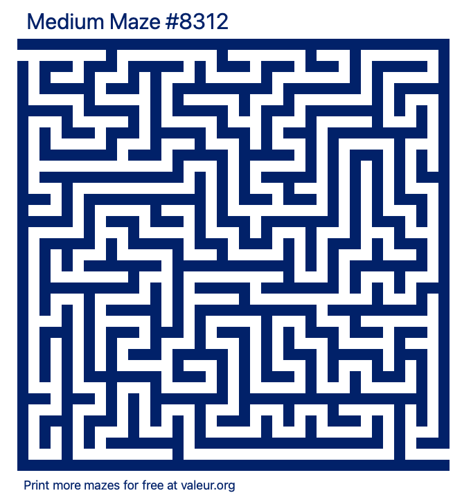 Free Printable Medium Maze number 8312