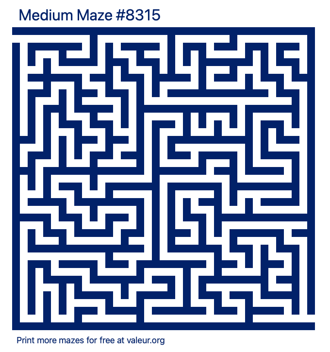 Free Printable Medium Maze number 8315