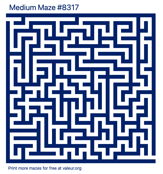 Free Printable Medium Maze number 8317