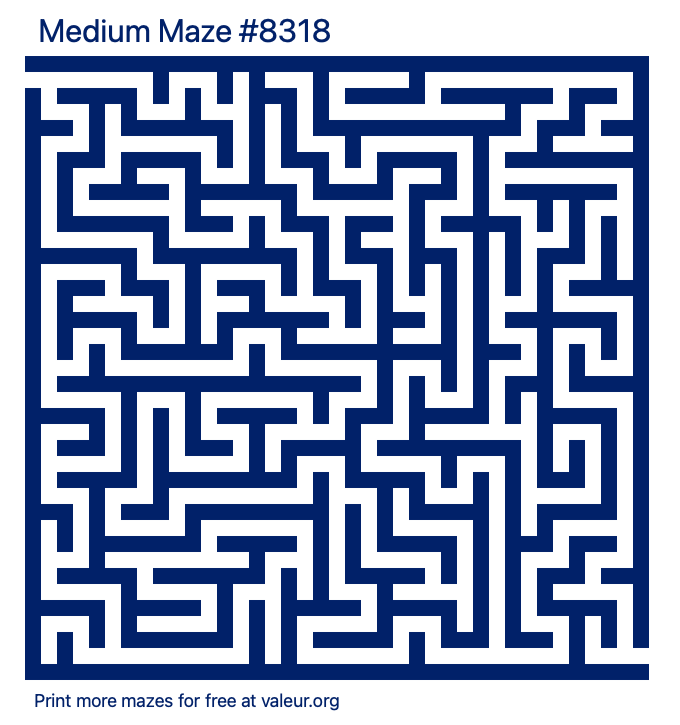 Free Printable Medium Maze number 8318