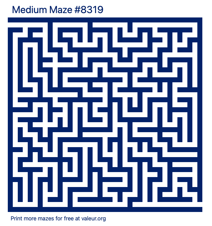 Free Printable Medium Maze number 8319