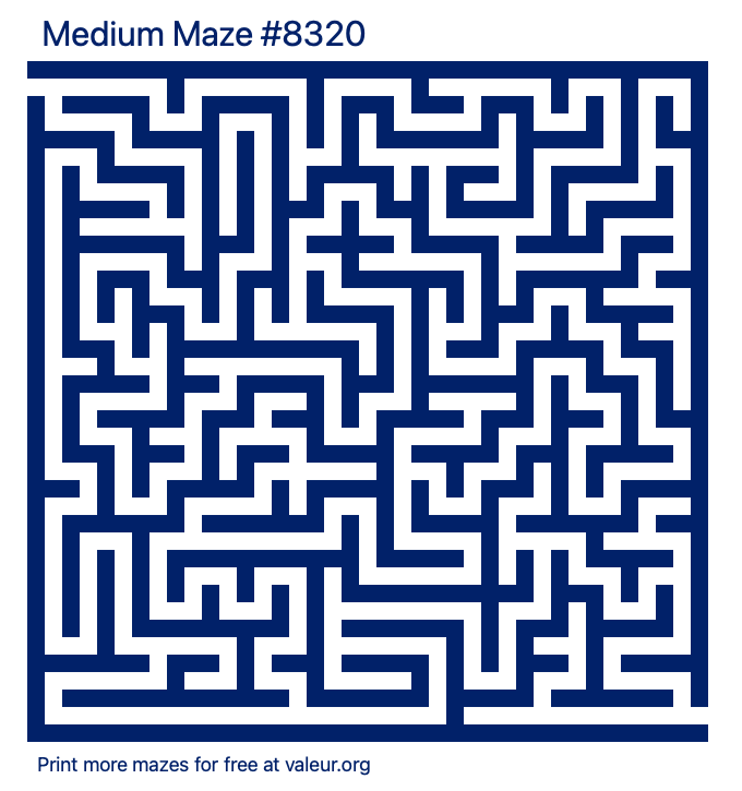 Free Printable Medium Maze number 8320