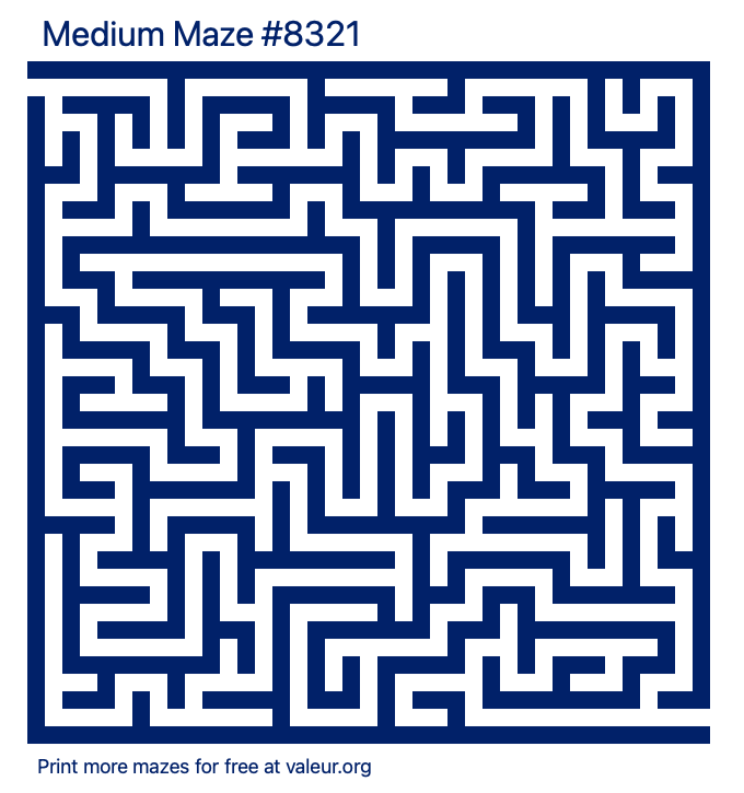 Free Printable Medium Maze number 8321