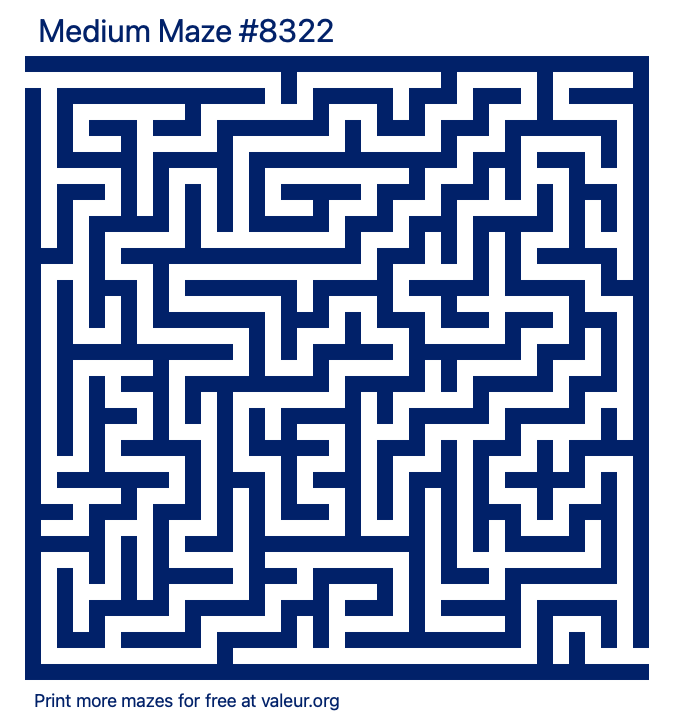 Free Printable Medium Maze number 8322