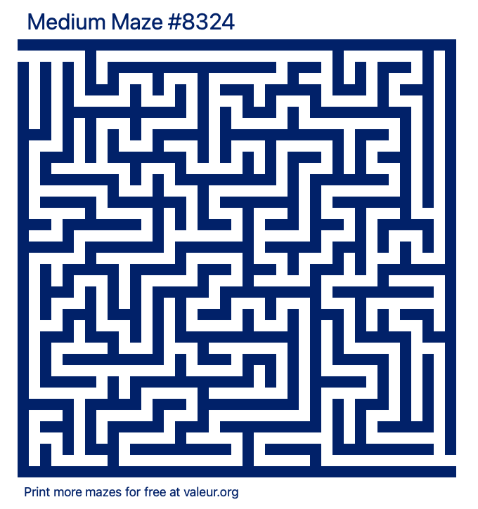 Free Printable Medium Maze number 8324
