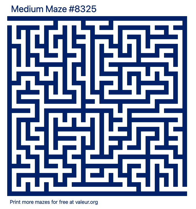 Free Printable Medium Maze number 8325