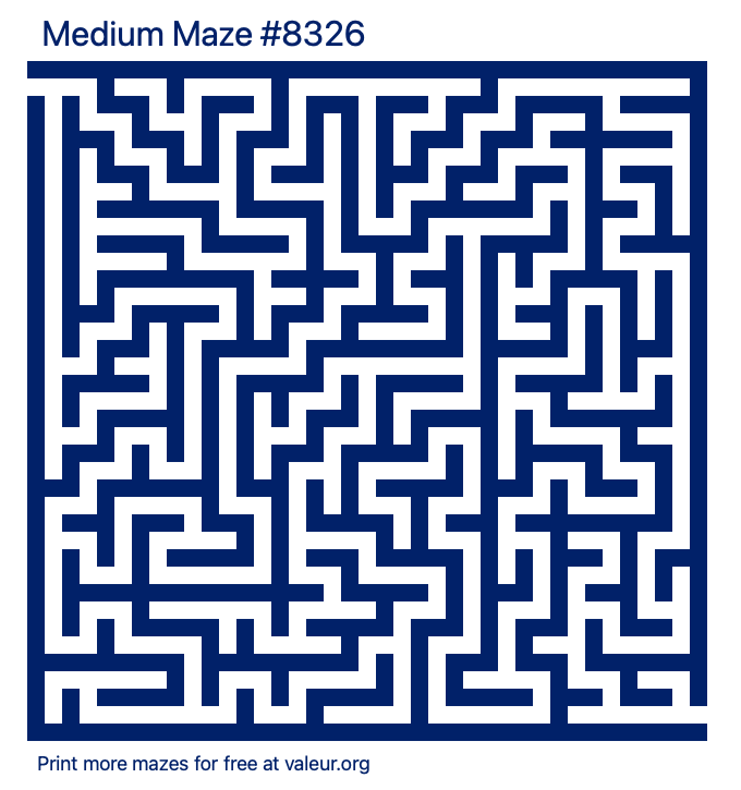 Free Printable Medium Maze number 8326