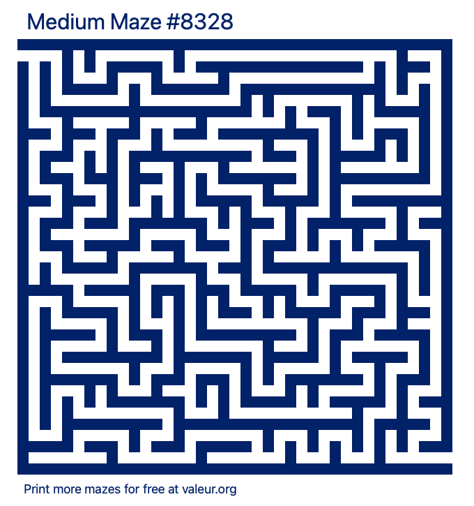 Free Printable Medium Maze number 8328