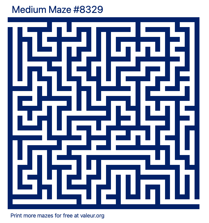 Free Printable Medium Maze number 8329