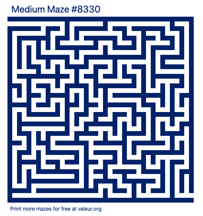 Free Printable Medium Maze number 8330