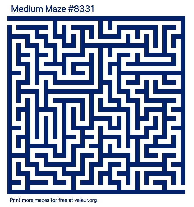 Free Printable Medium Maze number 8331