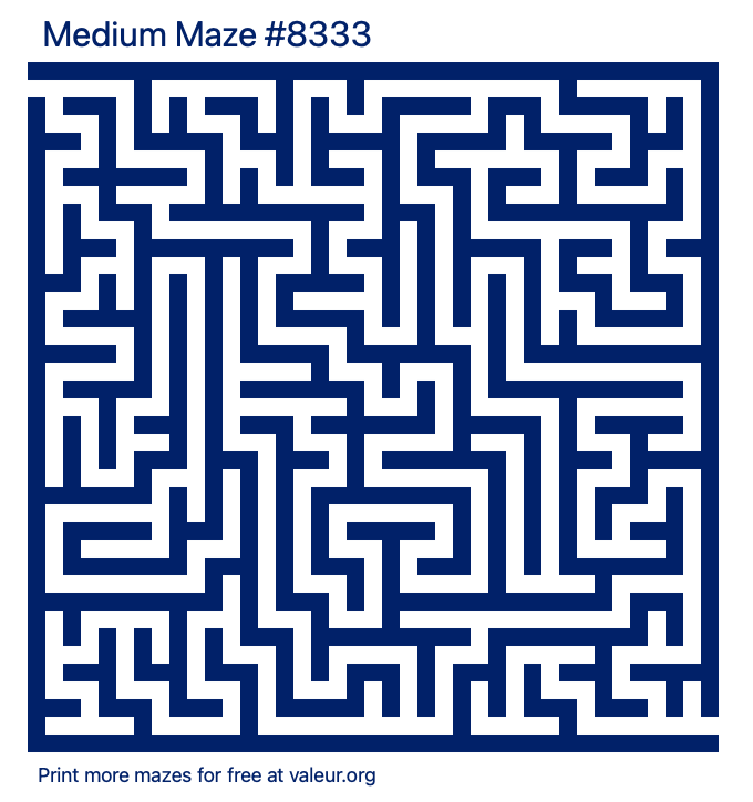 Free Printable Medium Maze number 8333