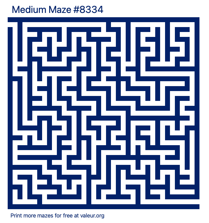 Free Printable Medium Maze number 8334