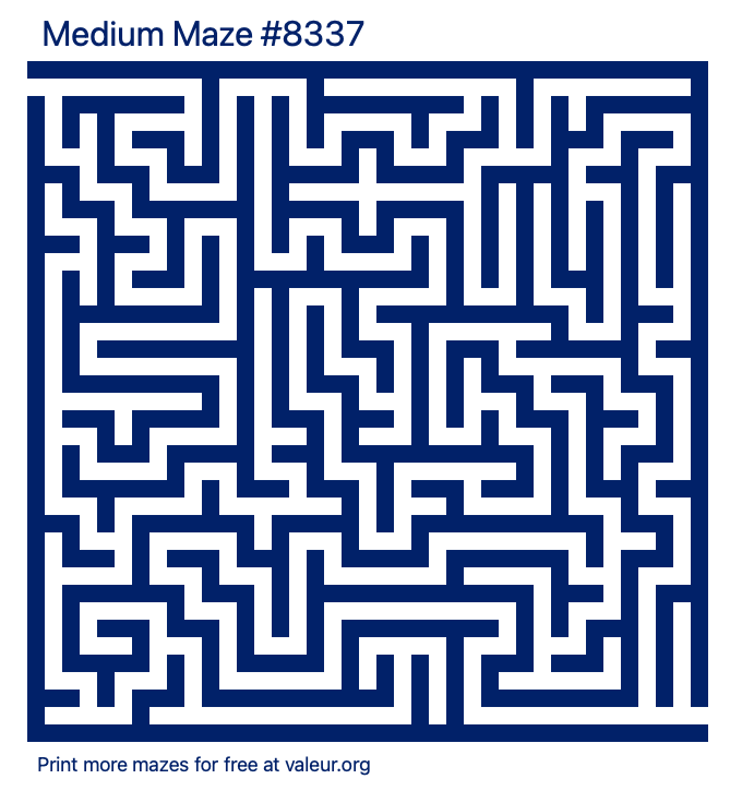 Free Printable Medium Maze number 8337