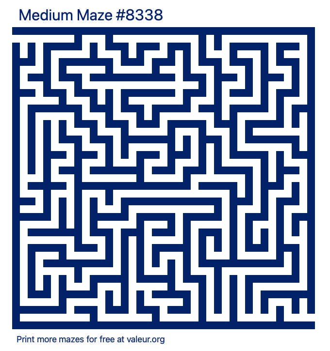 Free Printable Medium Maze number 8338