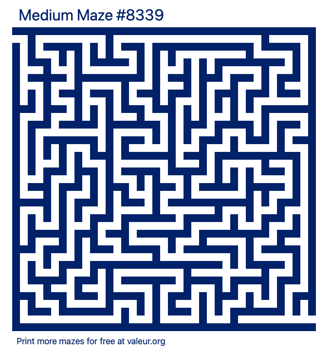 Free Printable Medium Maze number 8339