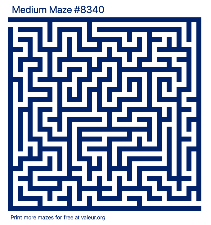Free Printable Medium Maze number 8340