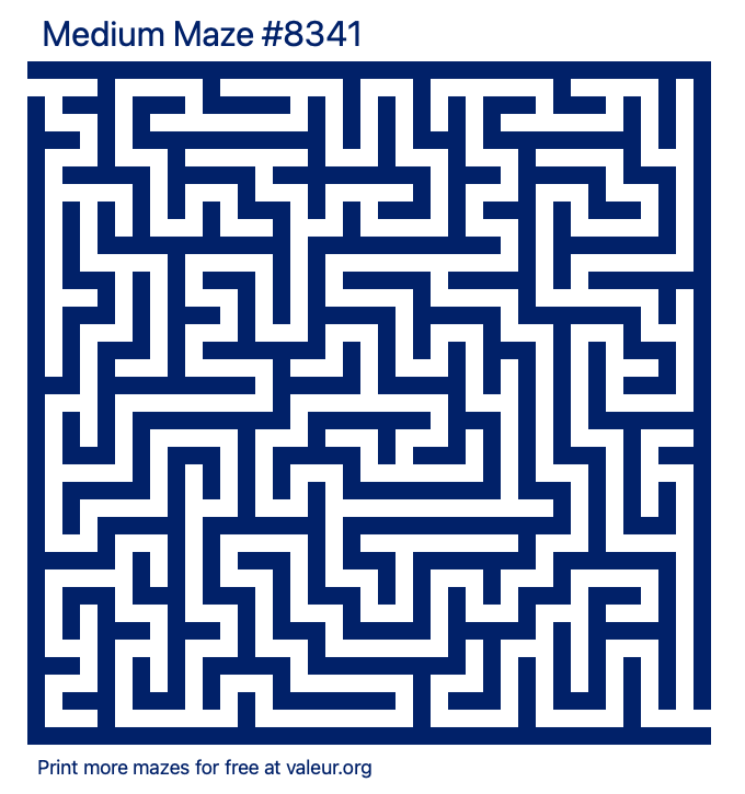 Free Printable Medium Maze number 8341