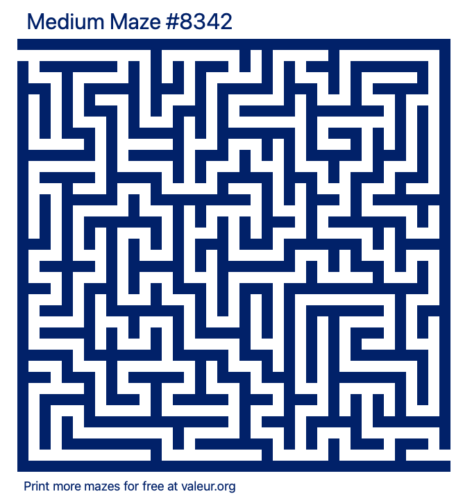 Free Printable Medium Maze number 8342
