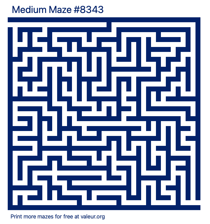 Free Printable Medium Maze number 8343