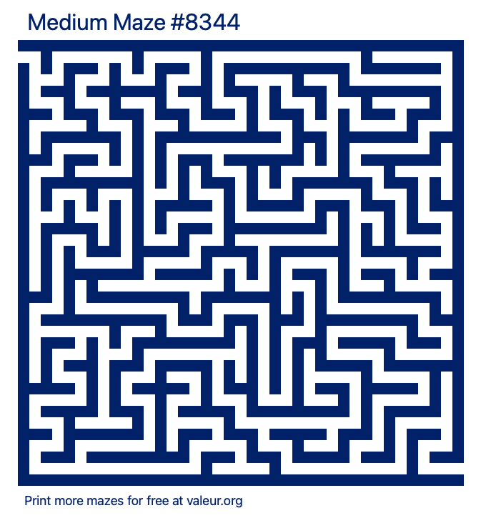 Free Printable Medium Maze number 8344