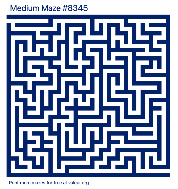 Free Printable Medium Maze number 8345
