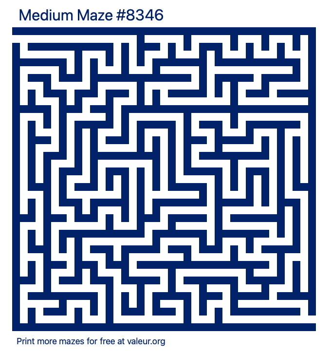 Free Printable Medium Maze number 8346