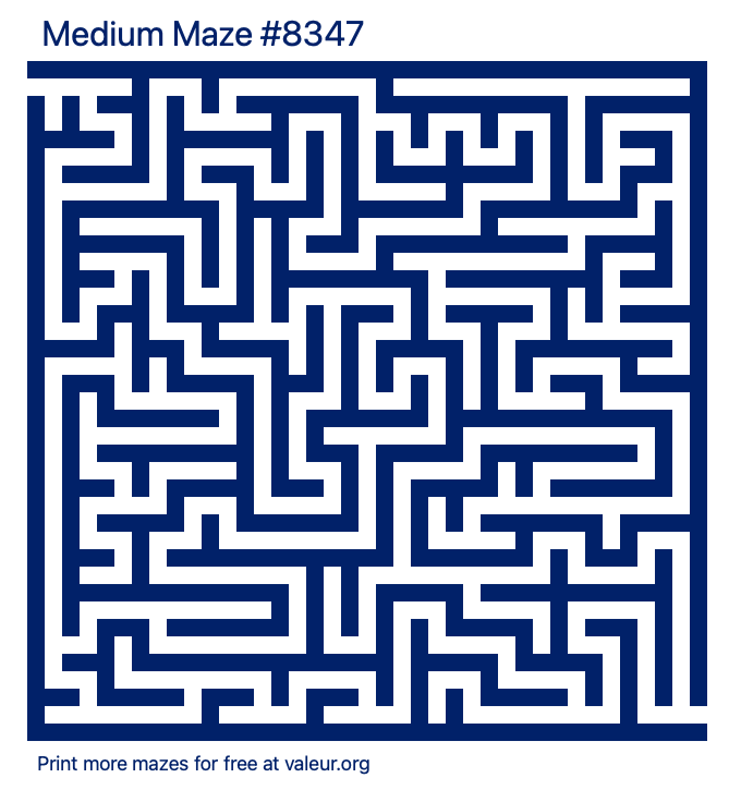 Free Printable Medium Maze number 8347