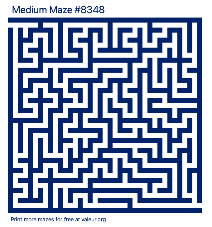 Free Printable Medium Maze number 8348