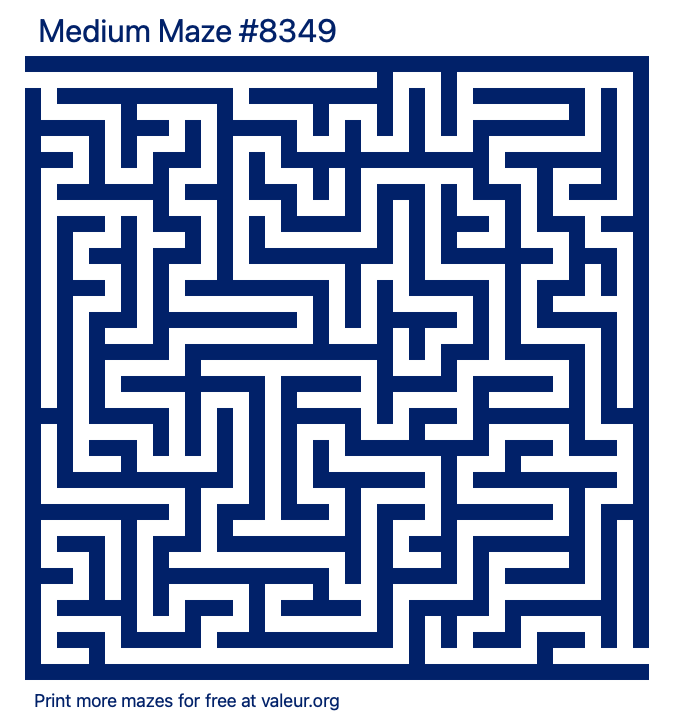 Free Printable Medium Maze number 8349
