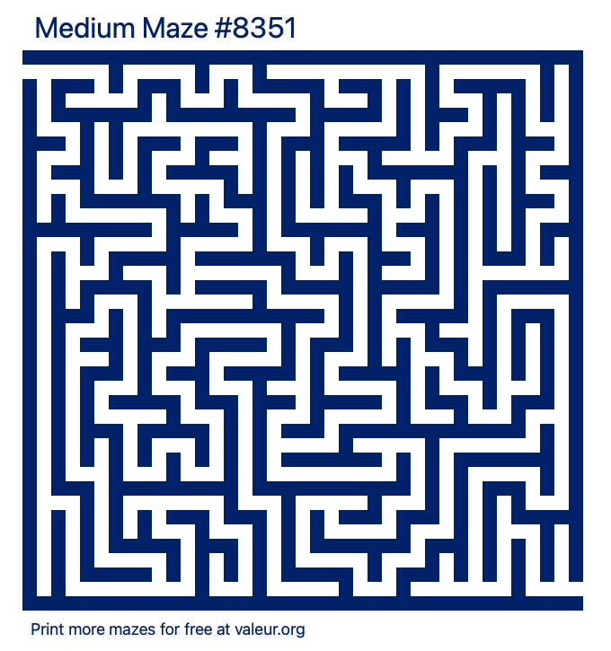 Free Printable Medium Maze number 8351