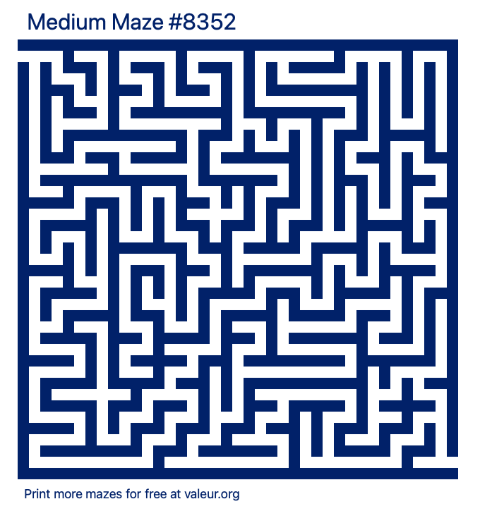 Free Printable Medium Maze number 8352