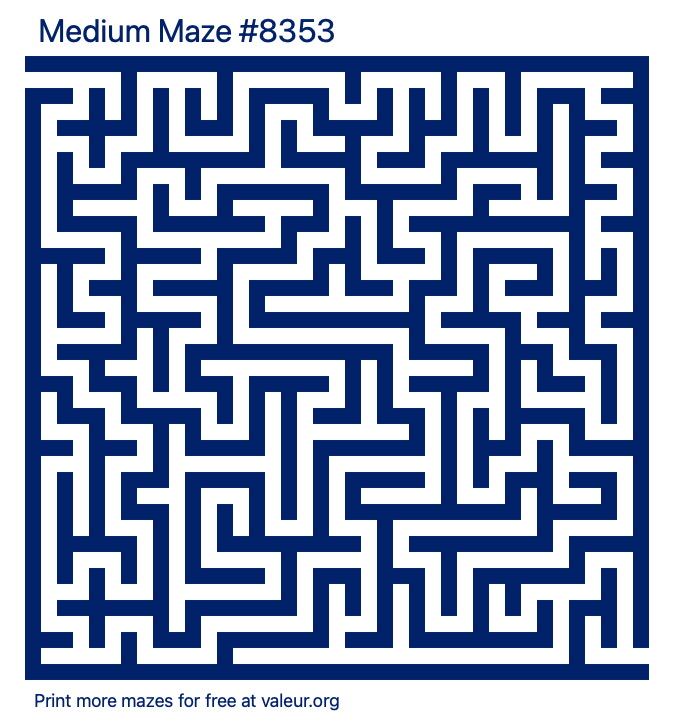 Free Printable Medium Maze number 8353
