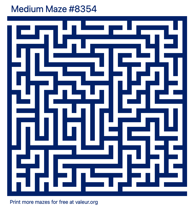 Free Printable Medium Maze number 8354
