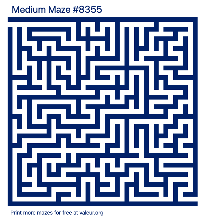 Free Printable Medium Maze number 8355