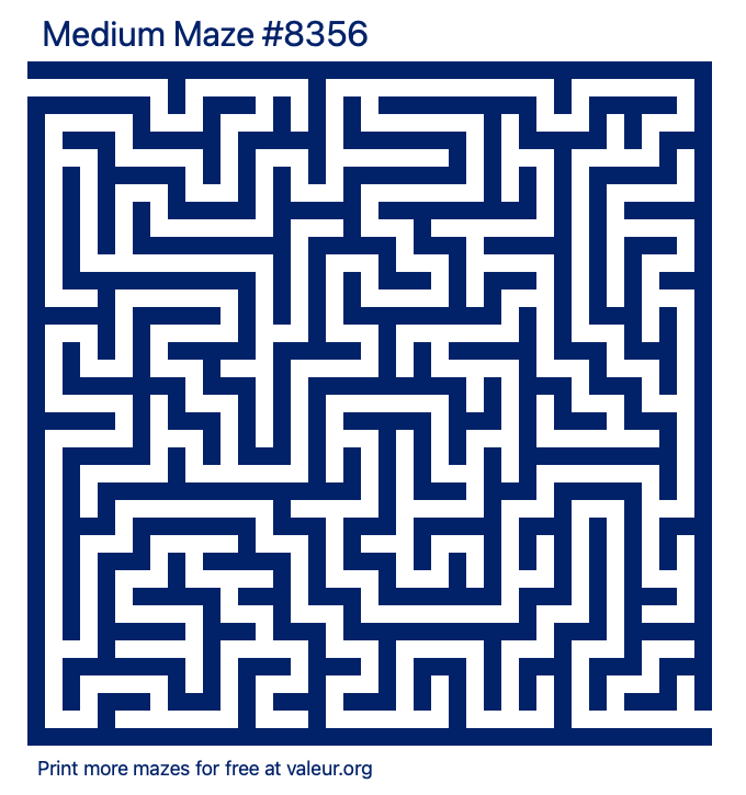 Free Printable Medium Maze number 8356
