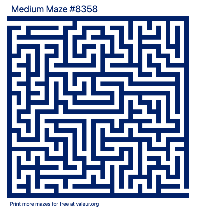 Free Printable Medium Maze number 8358