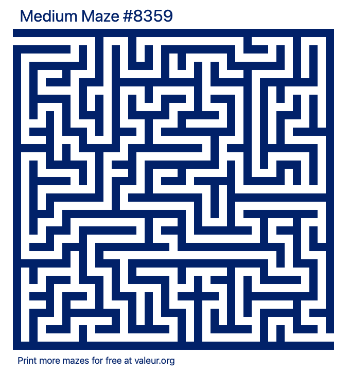 Free Printable Medium Maze number 8359