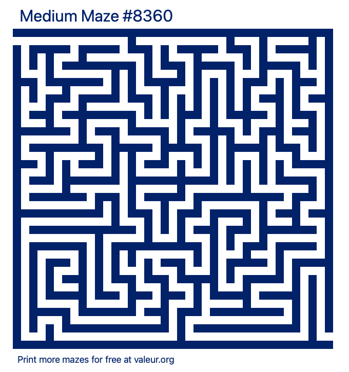 Free Printable Medium Maze number 8360