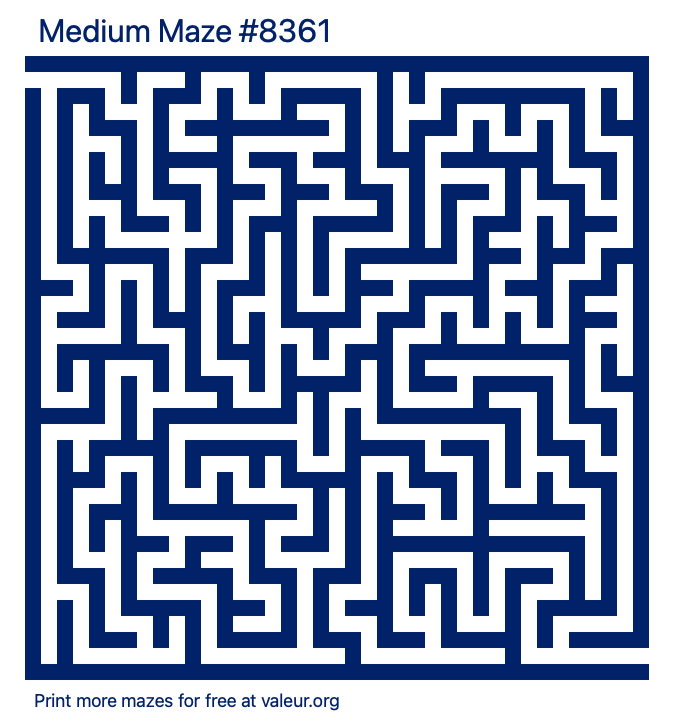 Free Printable Medium Maze number 8361