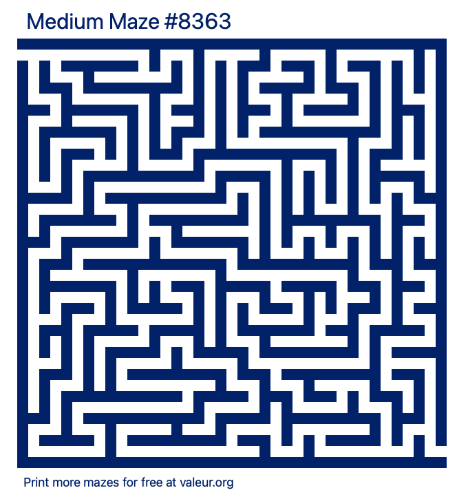 Free Printable Medium Maze number 8363