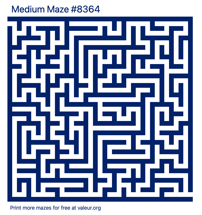 Free Printable Medium Maze number 8364