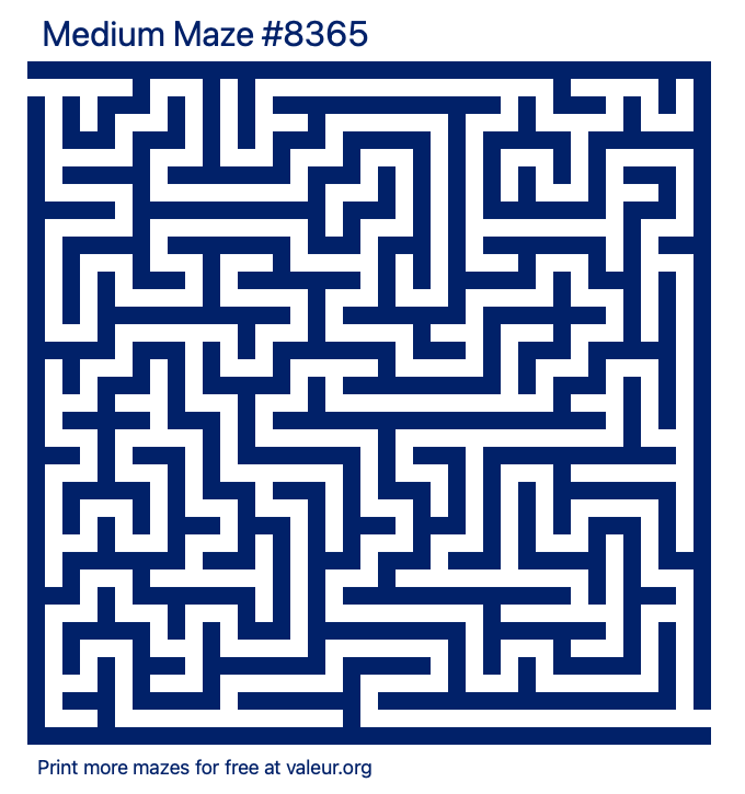 Free Printable Medium Maze number 8365