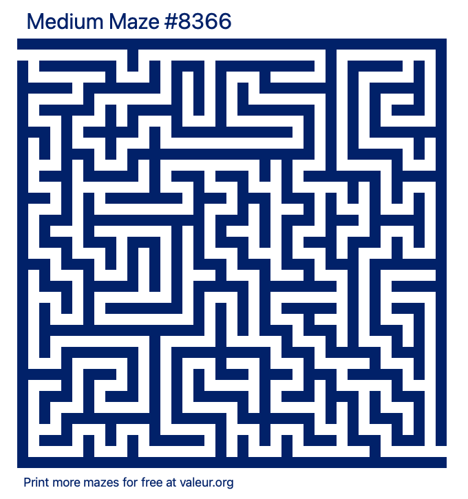 Free Printable Medium Maze number 8366