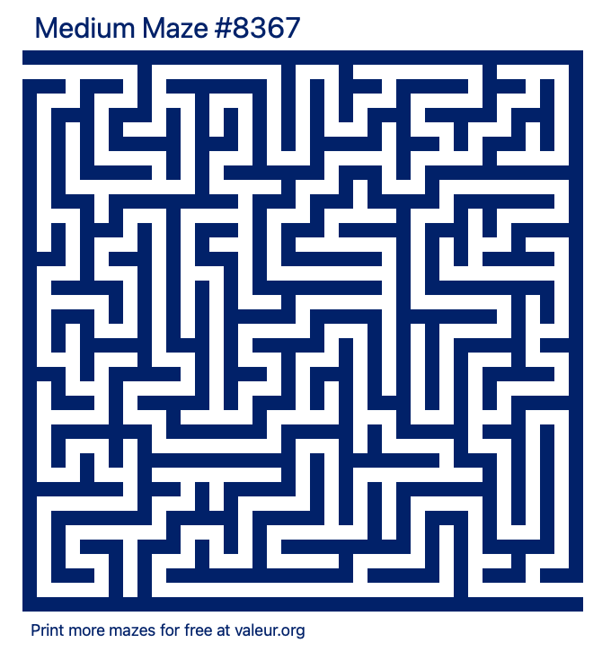 Free Printable Medium Maze number 8367