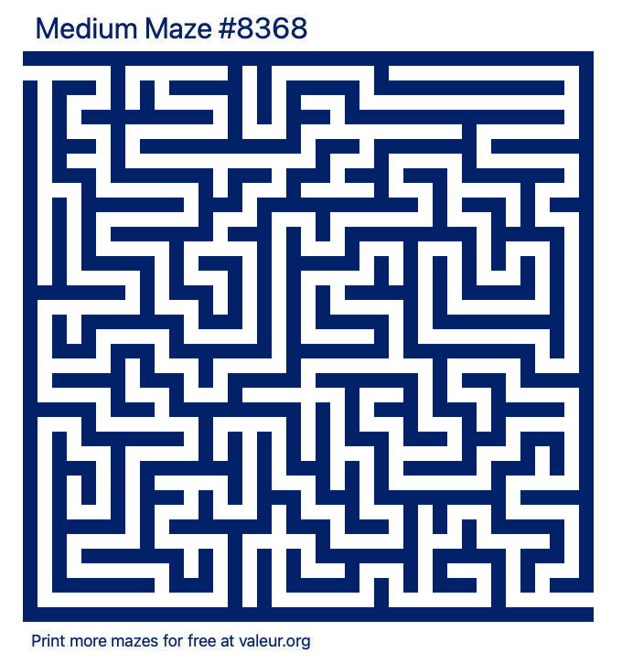 Free Printable Medium Maze number 8368