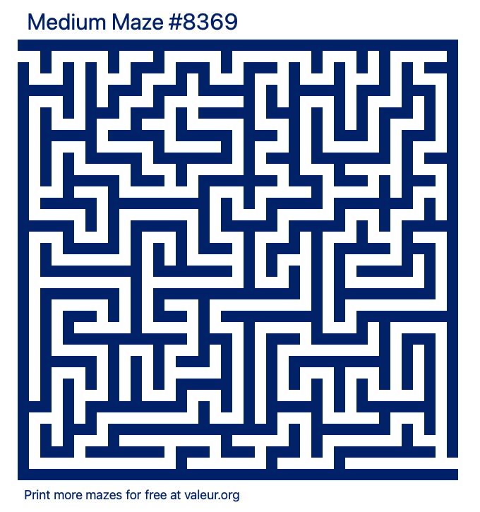 Free Printable Medium Maze number 8369