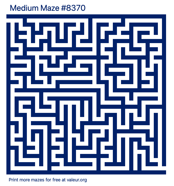 Free Printable Medium Maze number 8370