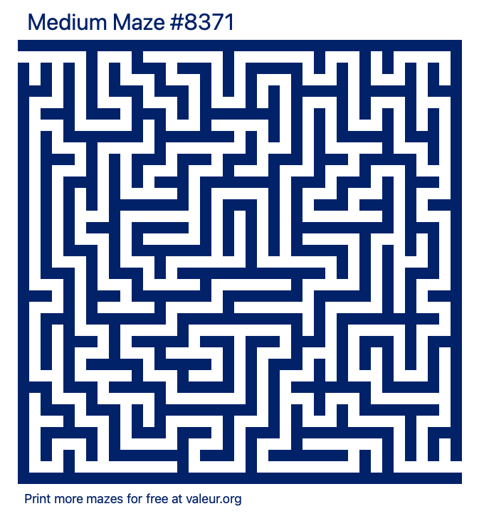 Free Printable Medium Maze number 8371