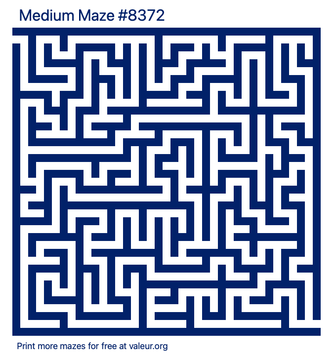 Free Printable Medium Maze number 8372